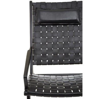 Kendari Black Leather Woven Chair - Image 12