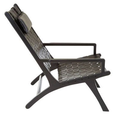 Kendari Black Leather Woven Chair - Image 8