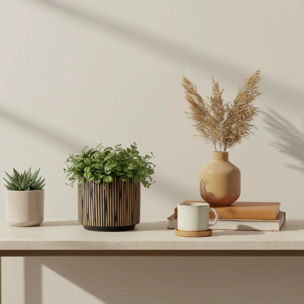 Kiso Small Black and Cream Finish Planter - Image 4