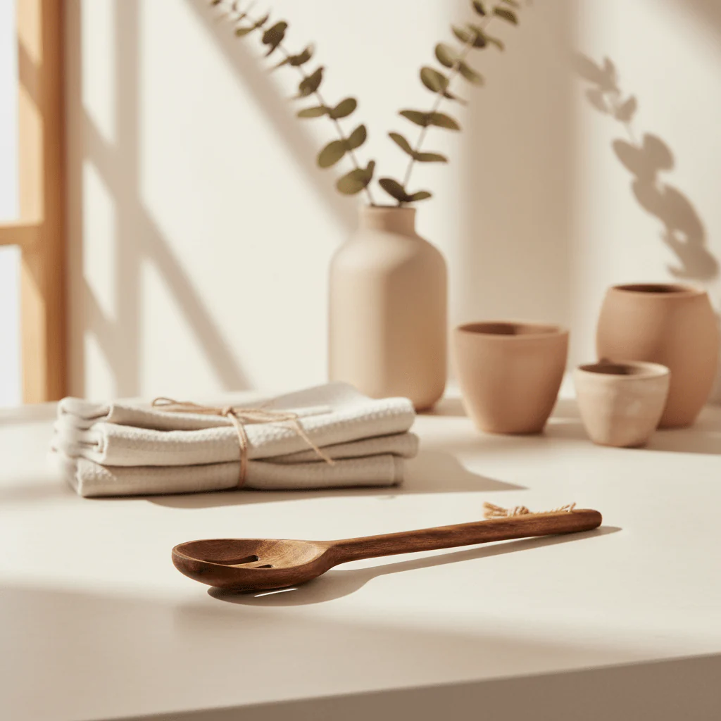Kora Acacia Wood Slotted Spoon - Image 3