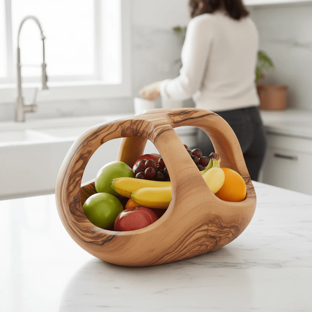 Kora Olive Wood Fruit Bowl - Image 2