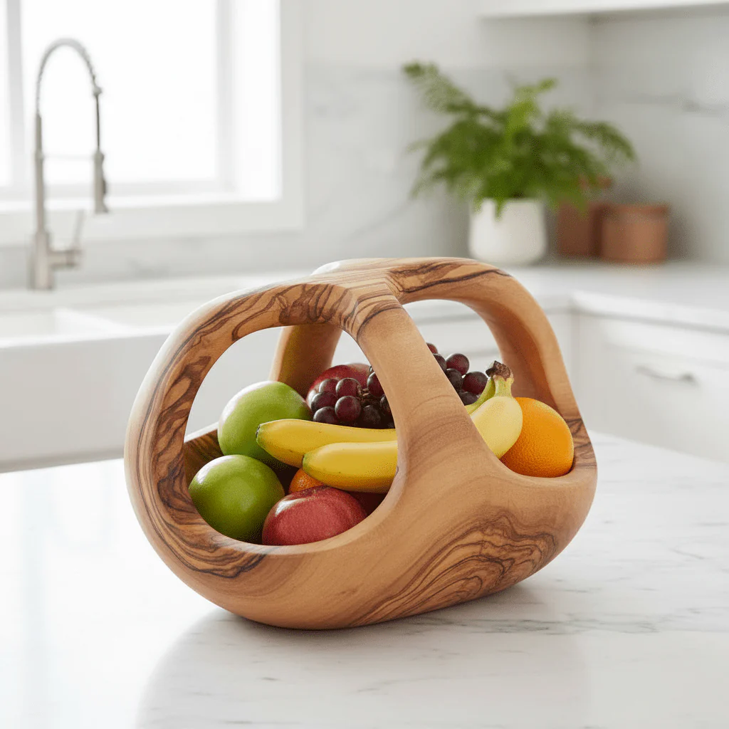 Kora Olive Wood Fruit Bowl - Image 5