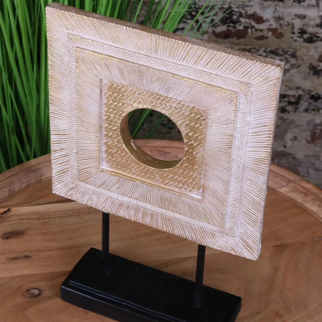 Kudi Luxury Gold Home Ornament Square Shape 38cm - Image 4