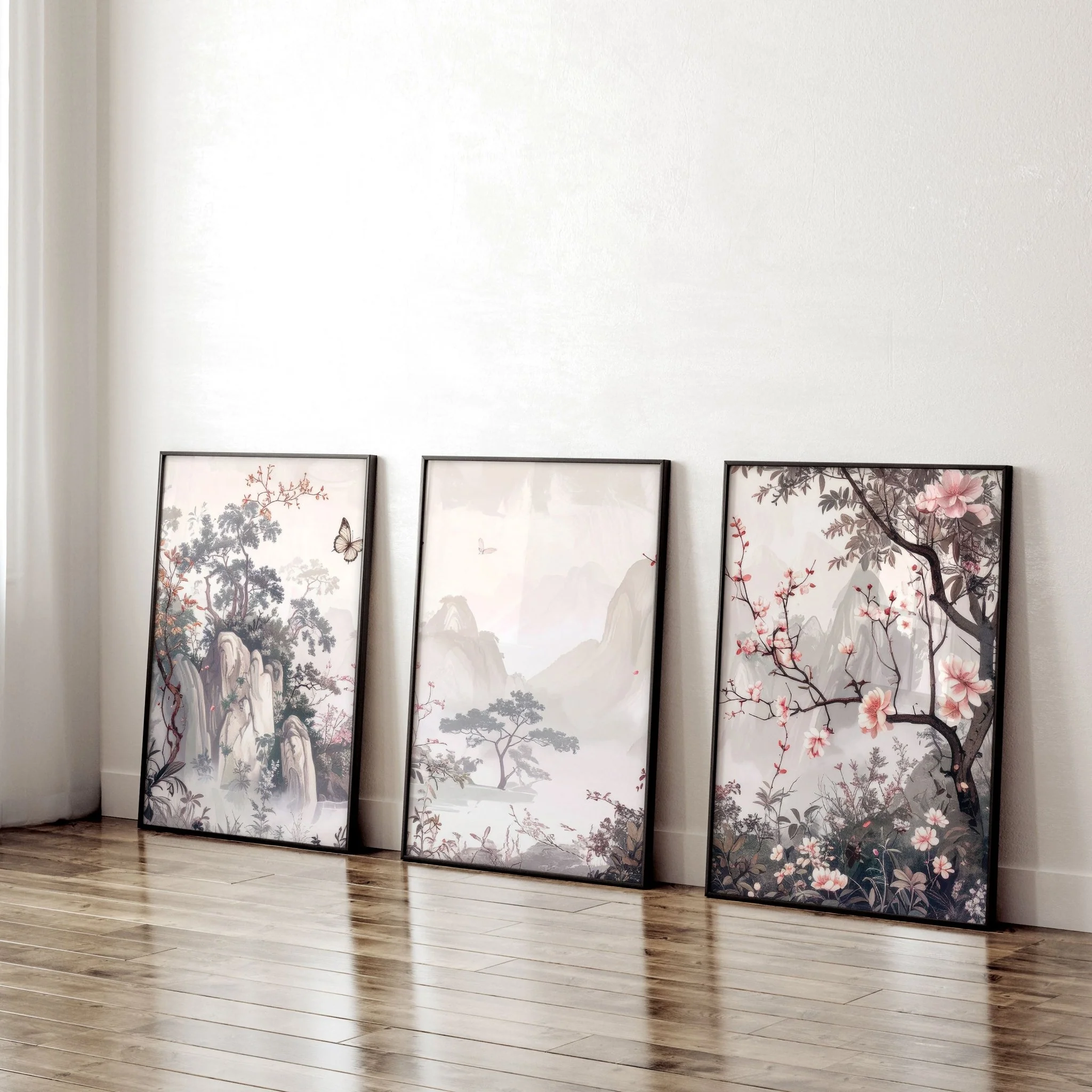 Large Artwork For Walls | Set of 3 Chinoiserie Wall art Prints - Image 2