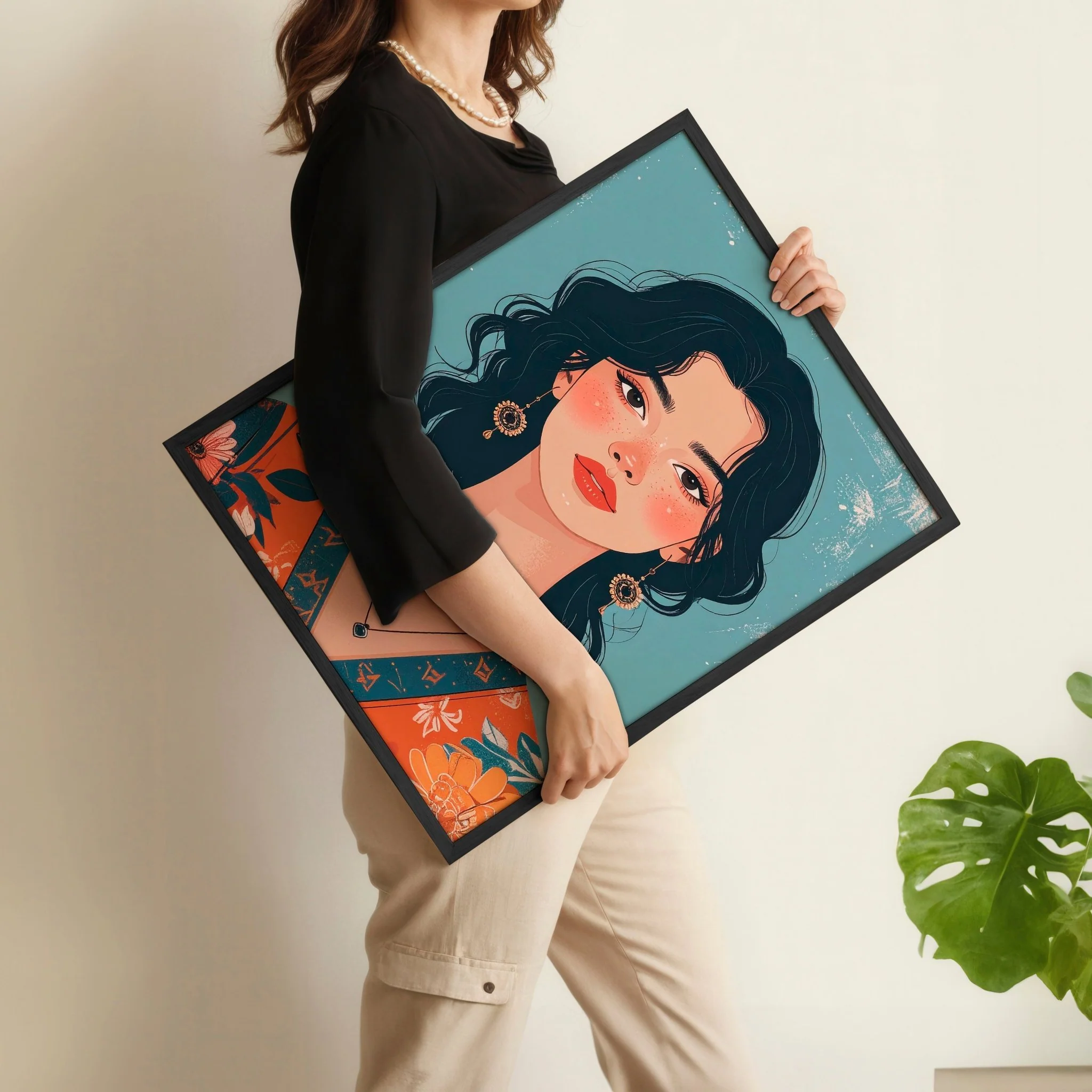 Large Bedroom Wall Art | Set of 3 Boho Women Wall art Prints - Image 3