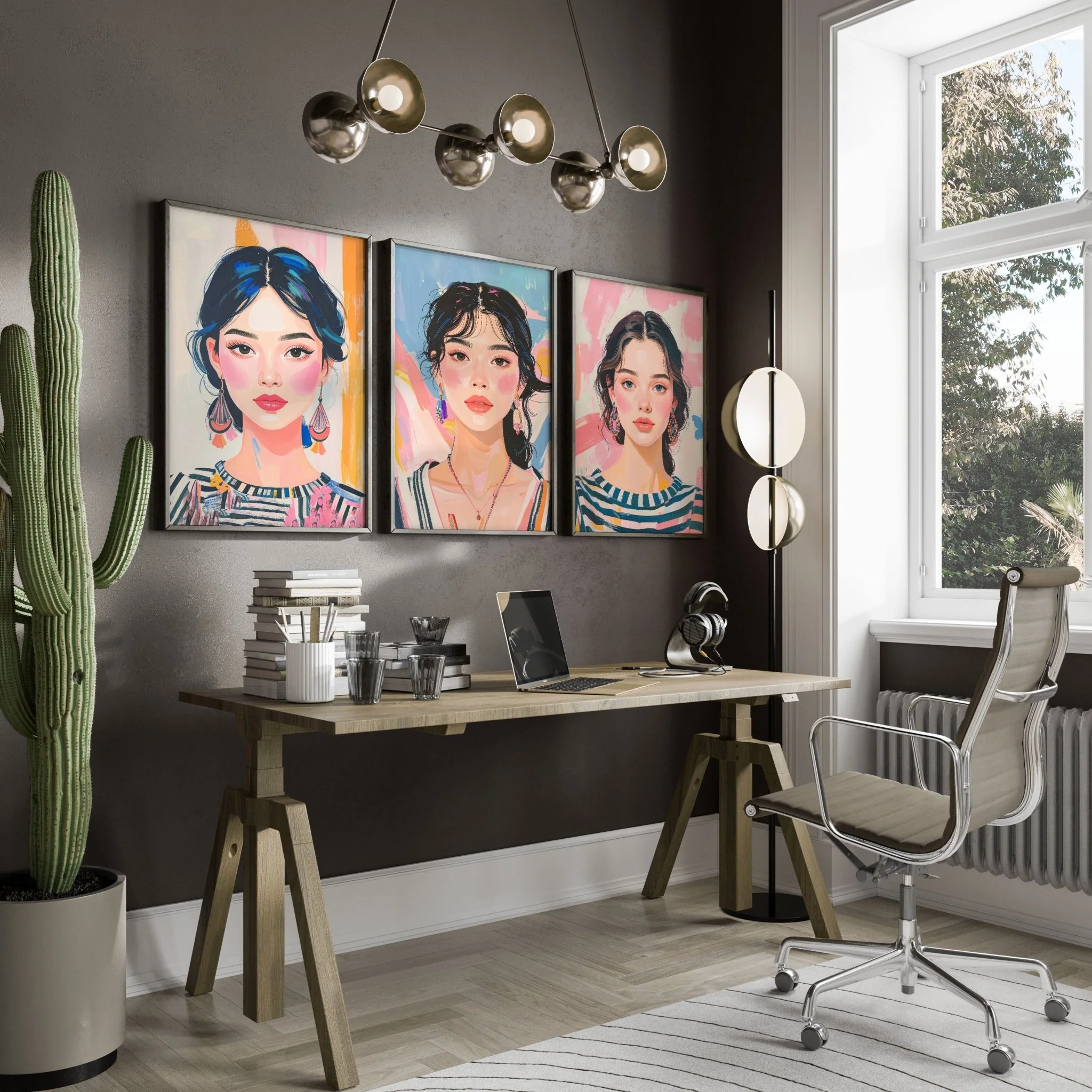Large Framed Pictures | Set of 3 Boho Women Wall art Prints - Image 7