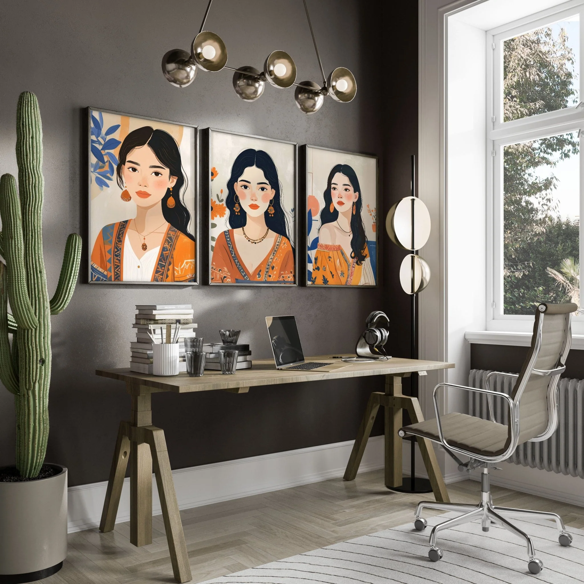 Large Framed Prints | Set of 3 Boho Women Wall art Prints - Image 2