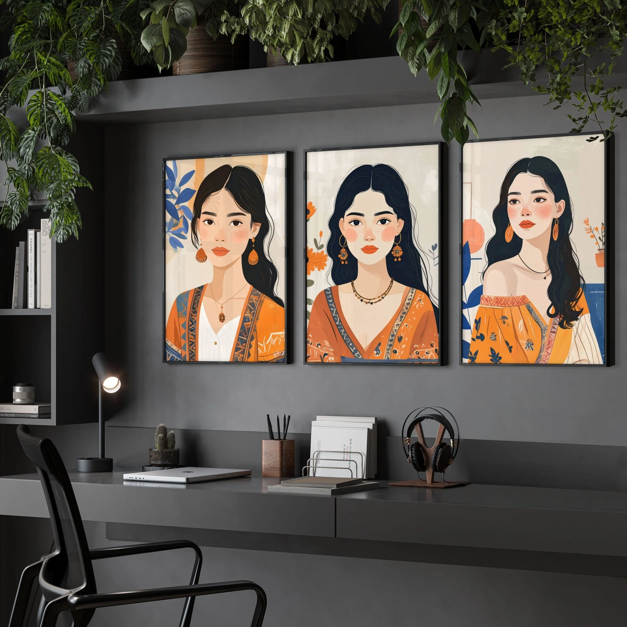 Large Framed Prints | Set of 3 Boho Women Wall art Prints - Image 4
