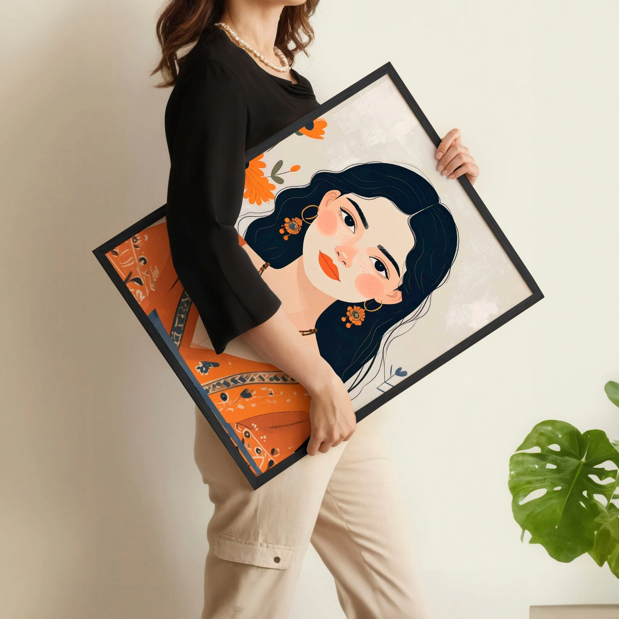 Large Framed Prints | Set of 3 Boho Women Wall art Prints - Image 9