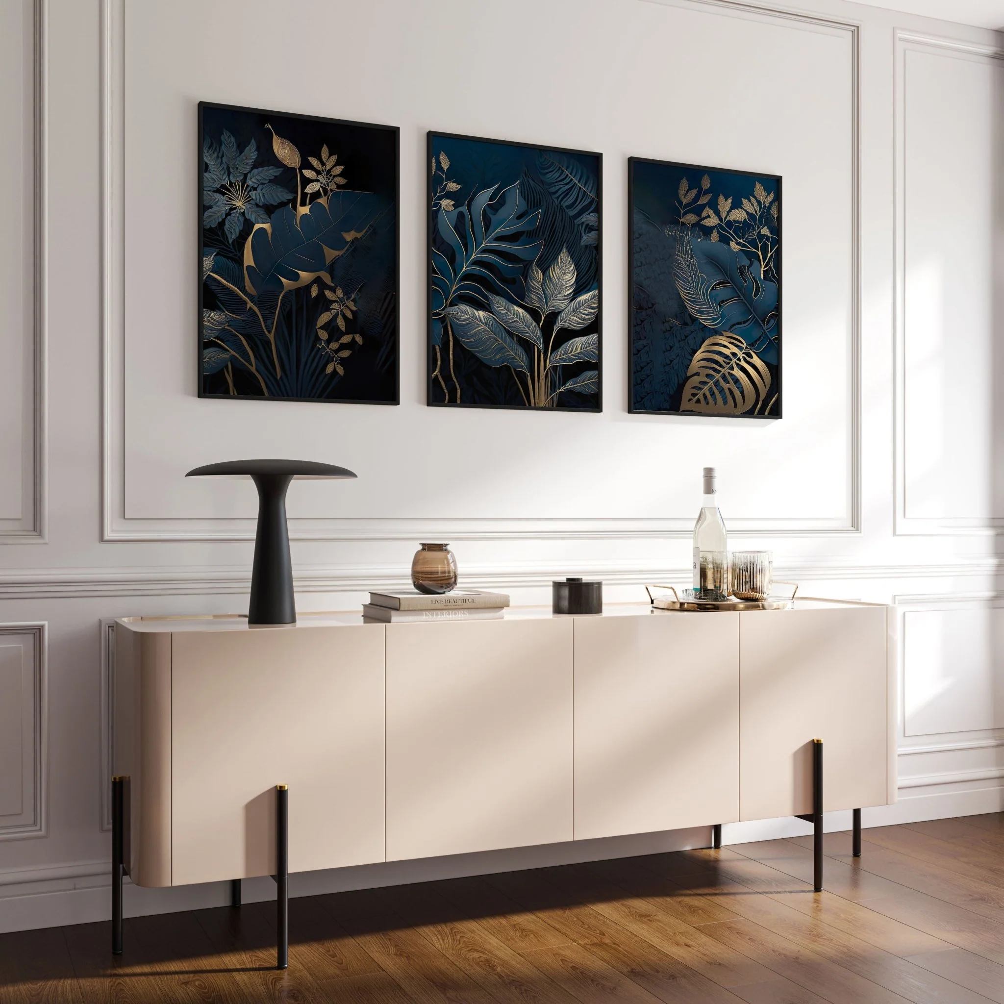Large Framed Wall Pictures For Living Room | Set of 3 wall art prints - Image 3