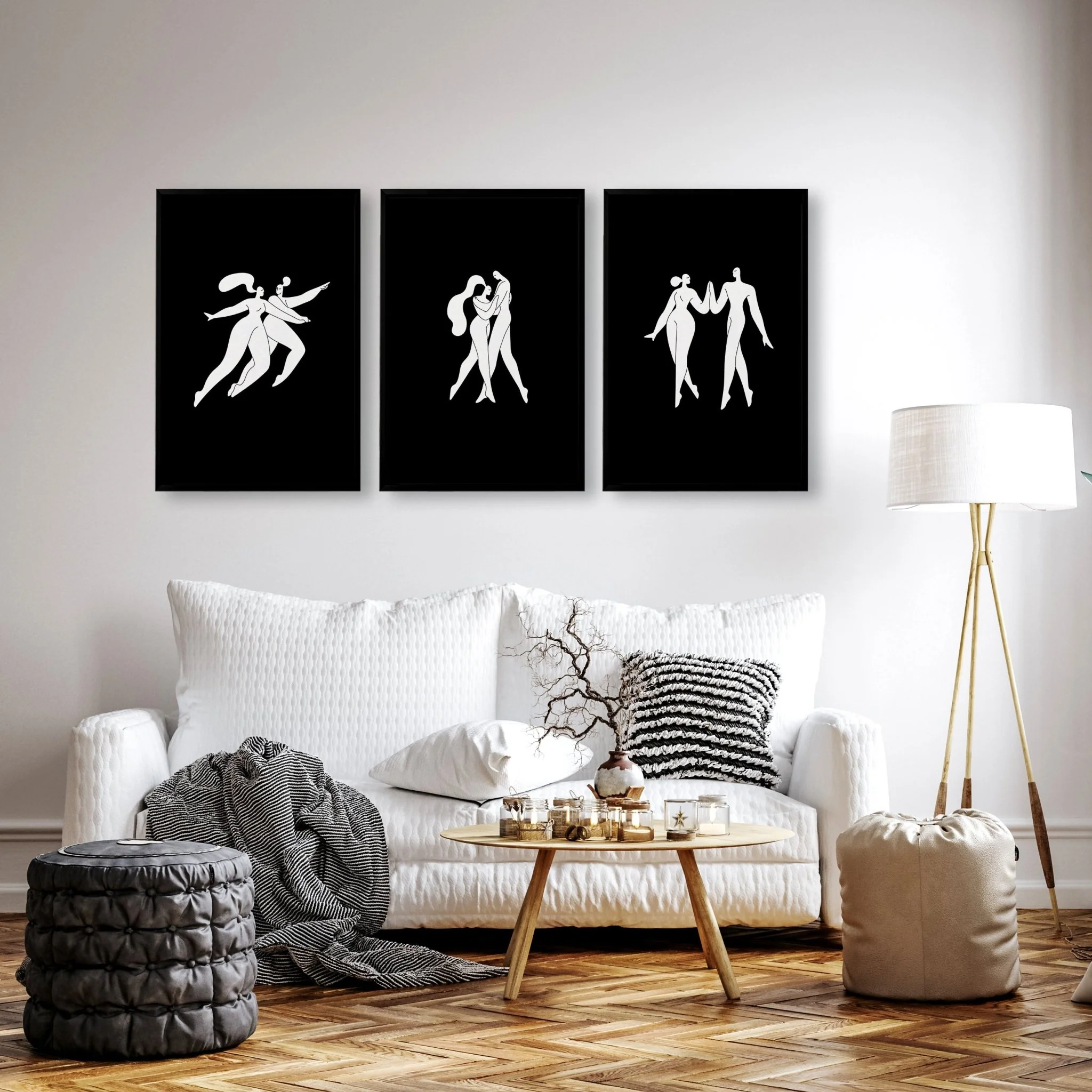 Large Paintings For Living Room | Set of 3 Boho Women Wall art Prints - Image 7