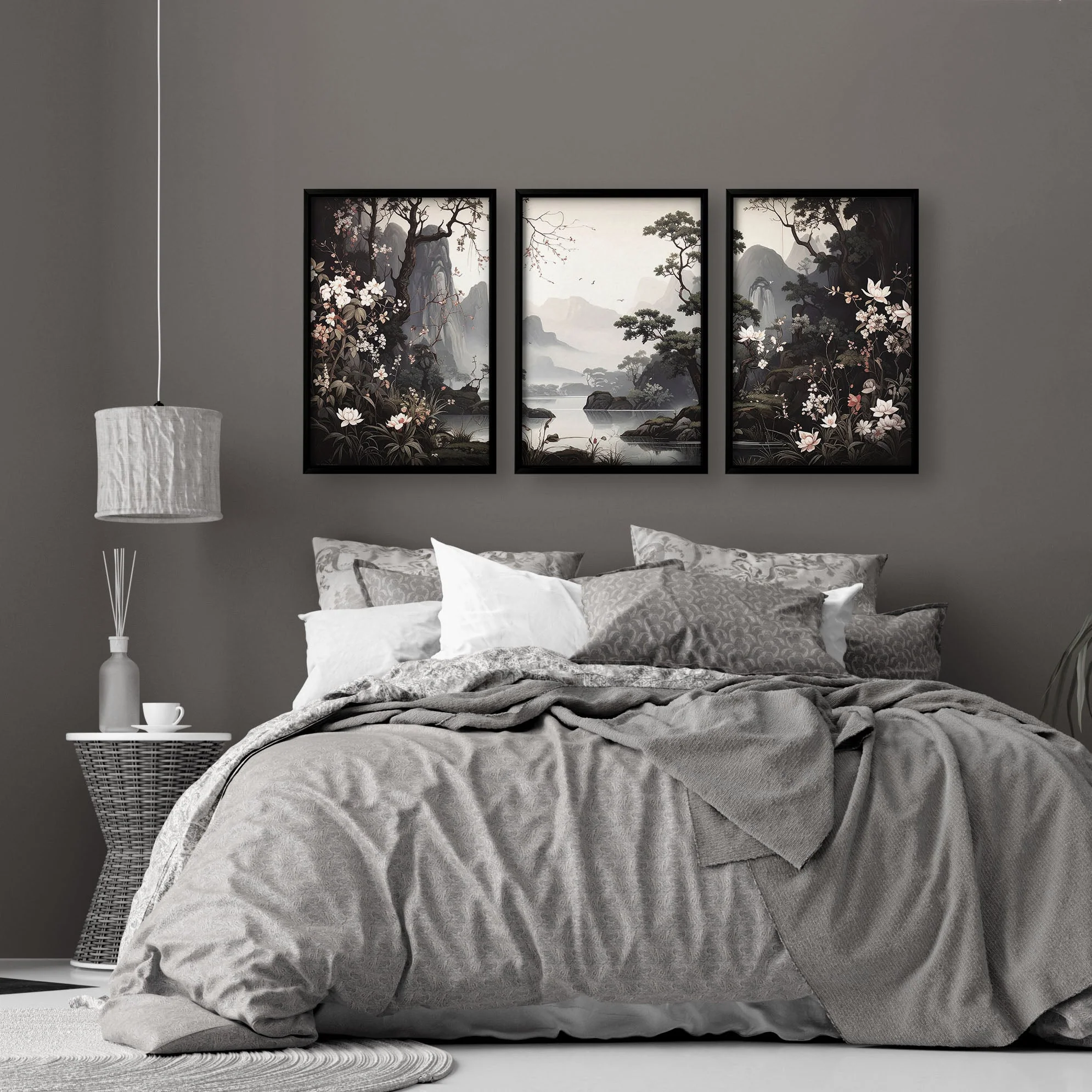 Large Pictures With Frames | Set of 3 Chinoiserie Wall art Prints - Image 4