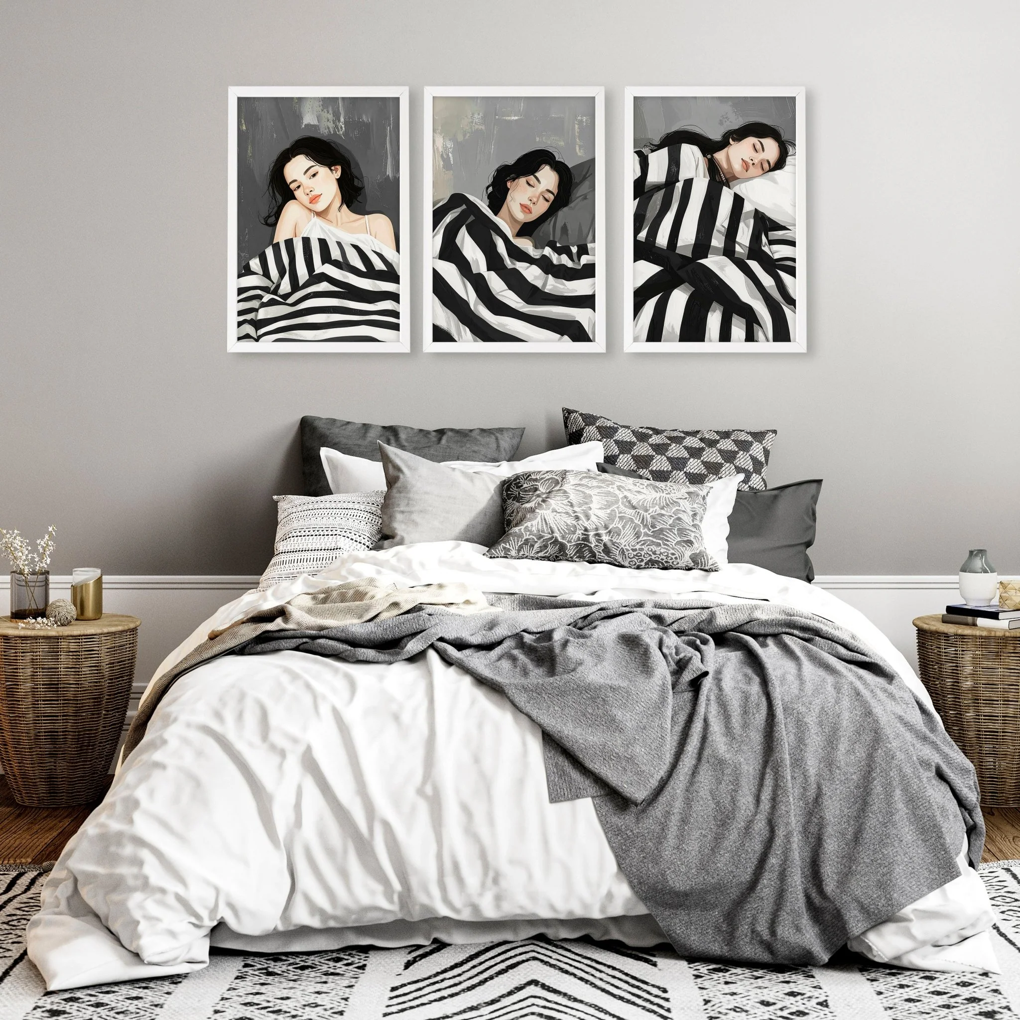 Large Wall Art Bedroom | Set of 3 Bohemian Wall art Prints - Image 2