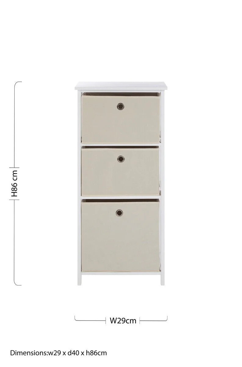 Lindo 3 Natural Fabric Drawers Cabinet - Image 13