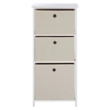 Lindo 3 Natural Fabric Drawers Cabinet - Image 5