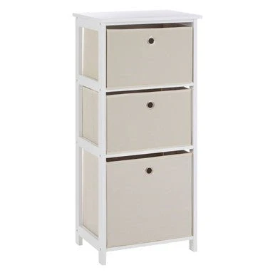 Lindo 3 Natural Fabric Drawers Cabinet - Image 6