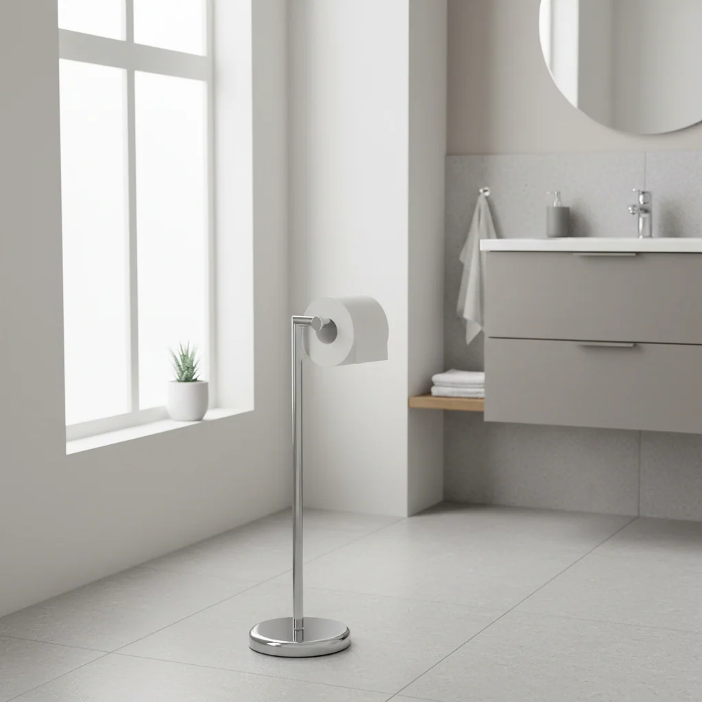 Linnea Chrome Toilet Roll Holder - Image 3