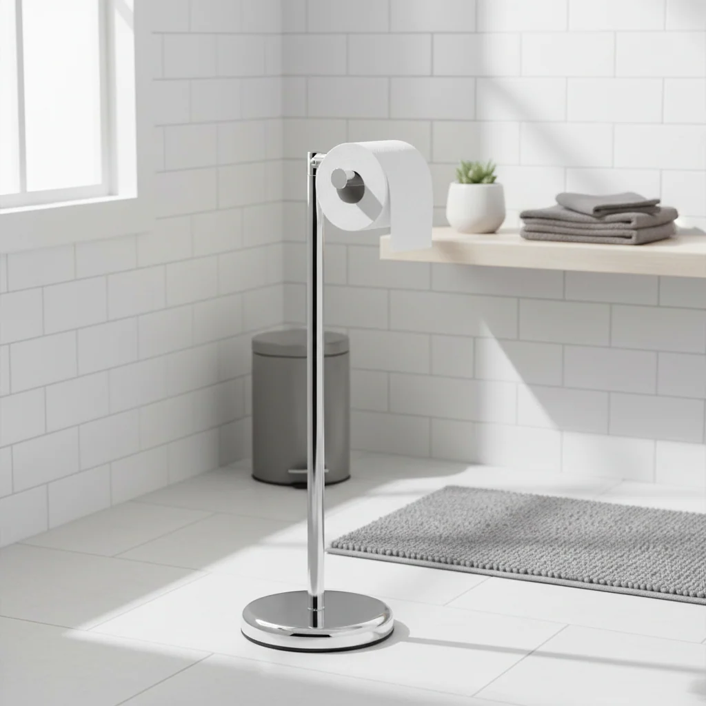 Linnea Chrome Toilet Roll Holder - Image 4