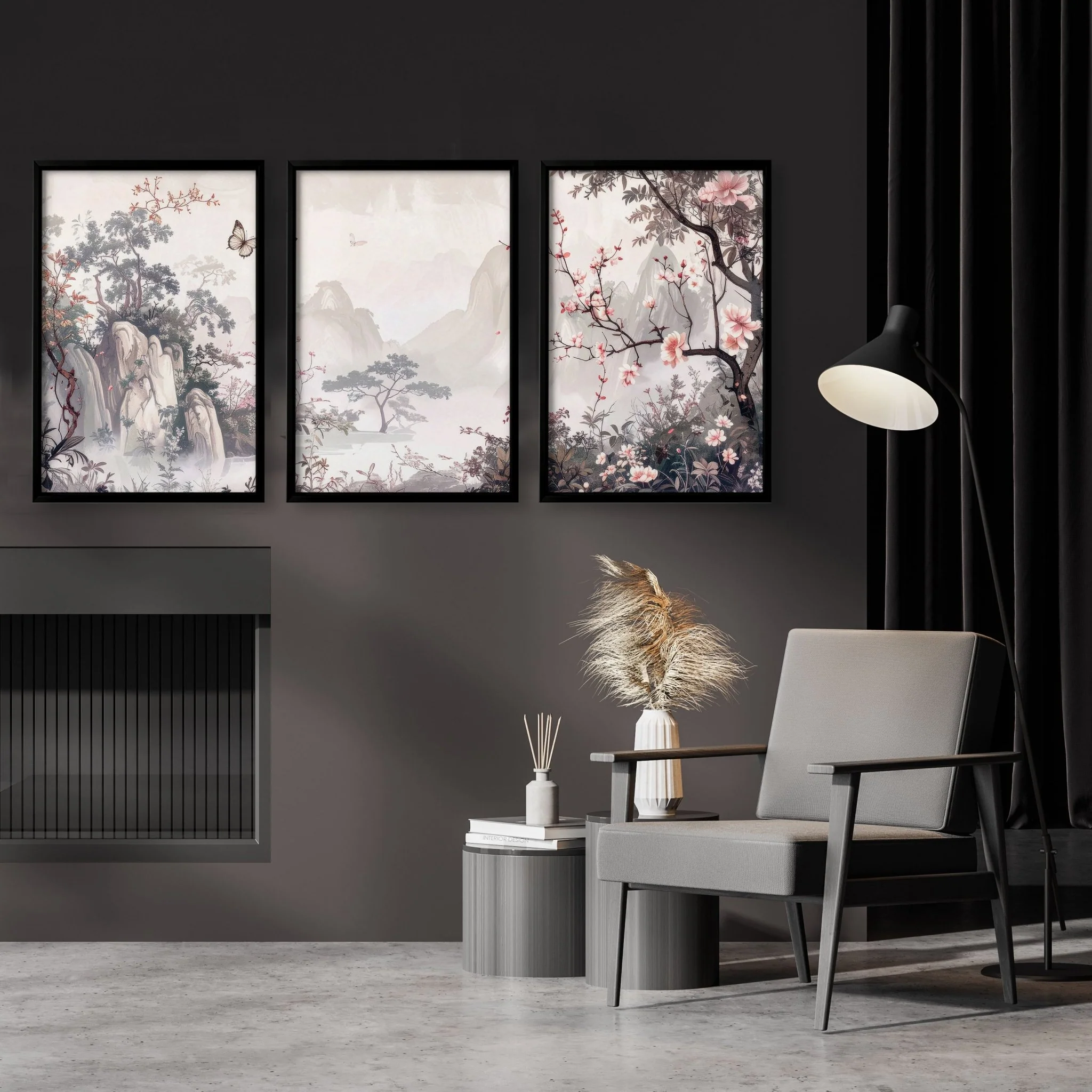 Living Room Picture Wall | Set of 3 Chinoiserie Wall art Prints - Image 7