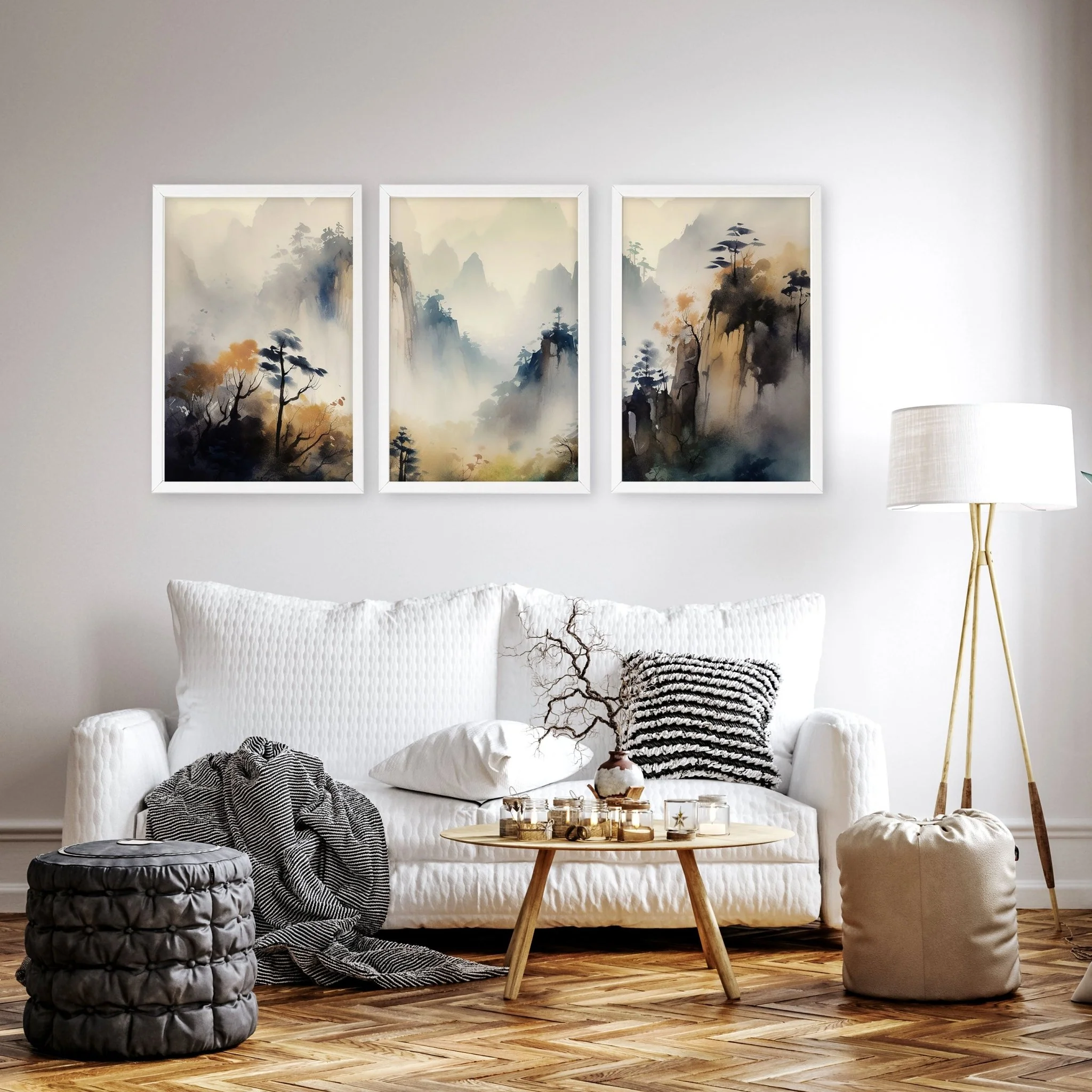 Living Room Wall Decor Modern | Set of 3 Asian Inspired Wall art Prints - Image 8
