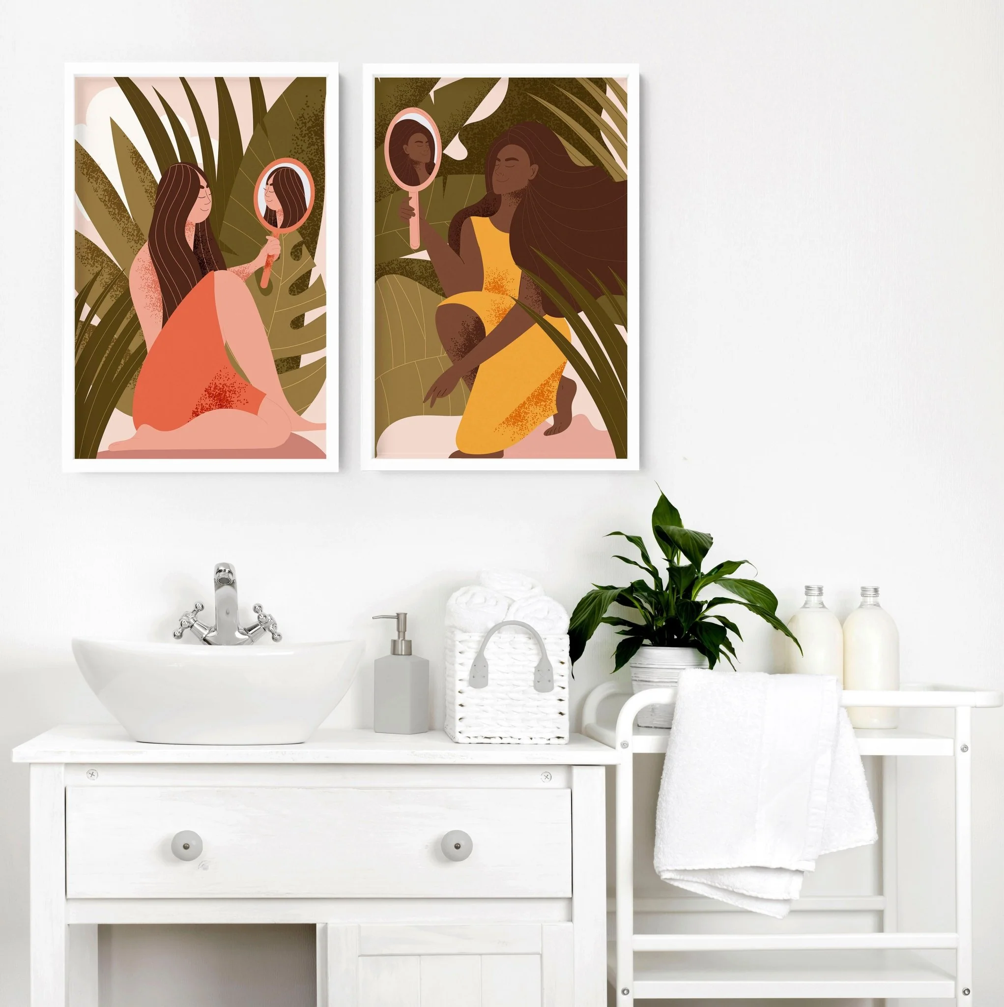 Bathroom wall decor | set of 2 Boho wall art prints - Image 2