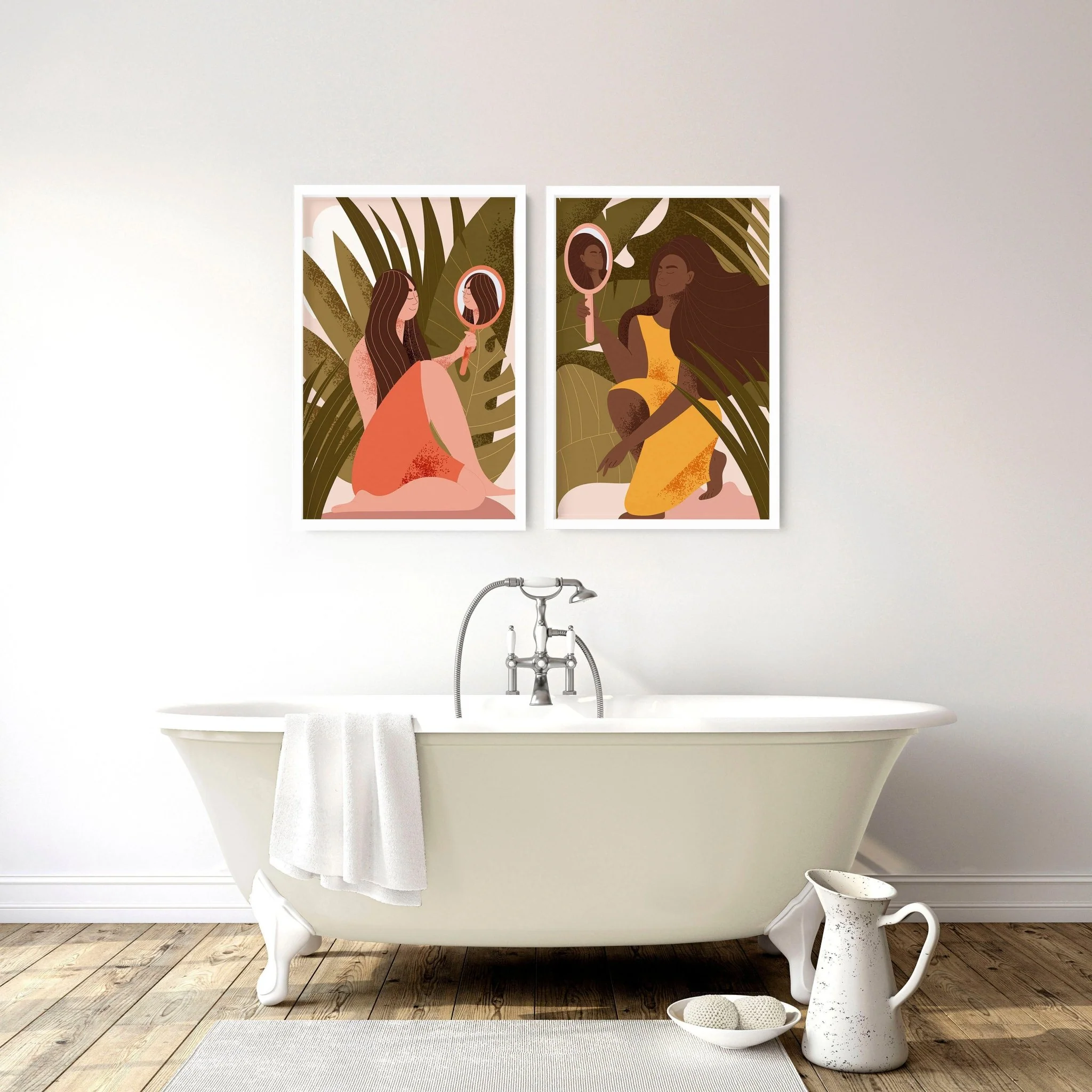 Bathroom wall decor | set of 2 Boho wall art prints - Image 7