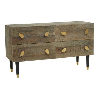 Malay Four Drawer Recycled Elm Wood Chest - Image 5