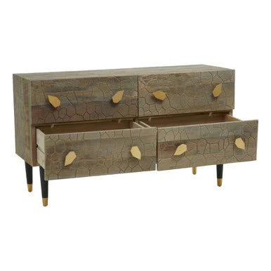 Malay Four Drawer Recycled Elm Wood Chest - Image 6