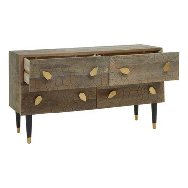 Malay Four Drawer Recycled Elm Wood Chest - Image 7