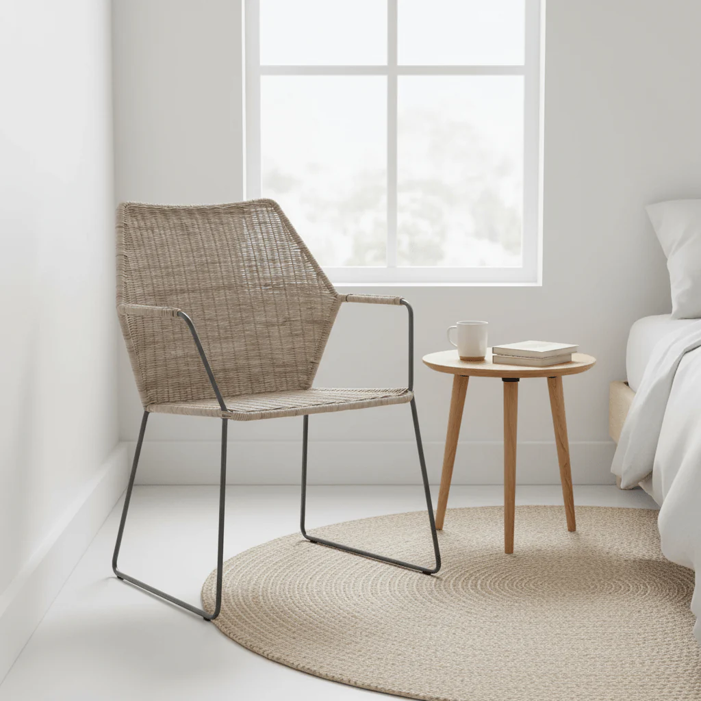 Manado Angled Design Natural Rattan Chair - Image 4