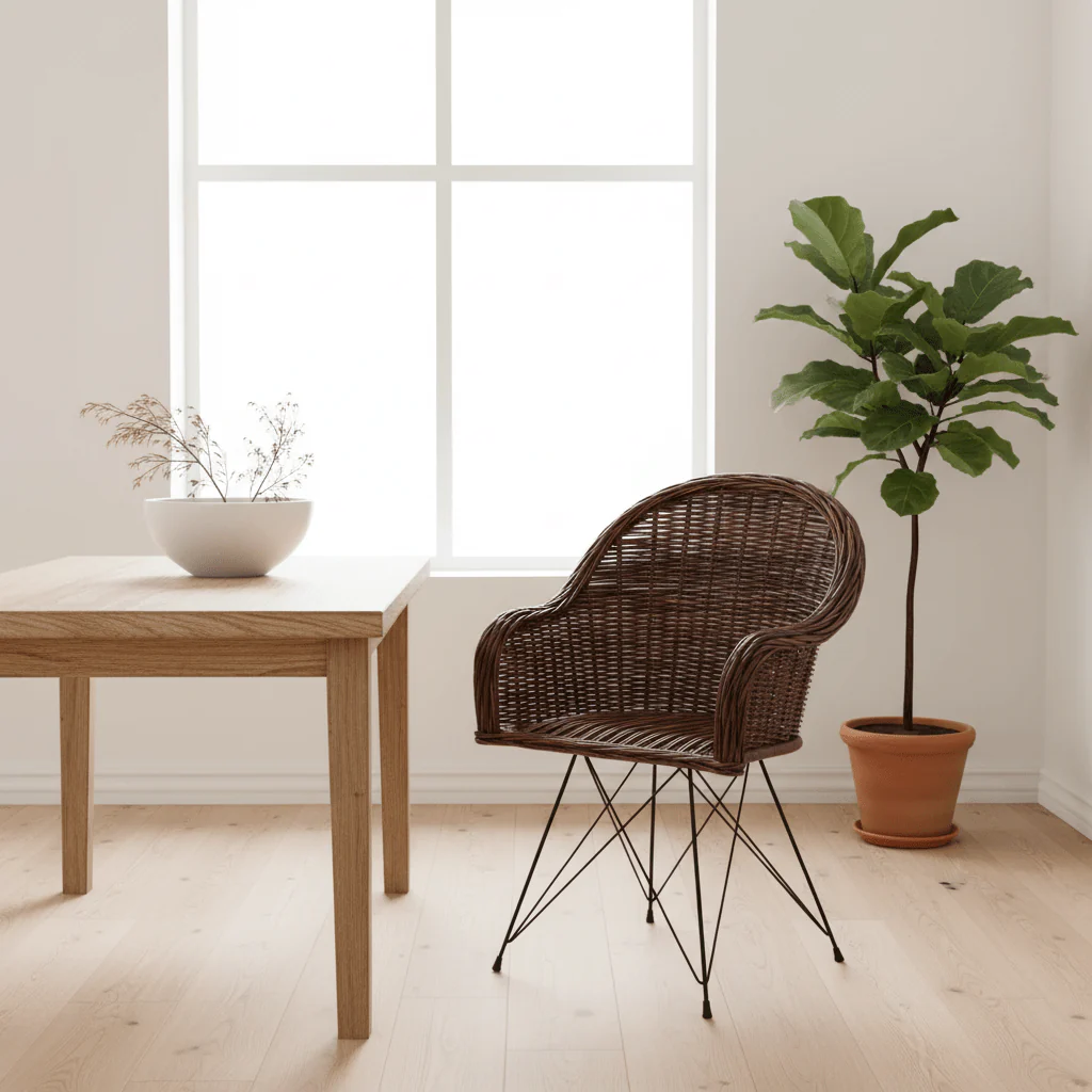 Manado Natural Croco Rattan Chair - Image 3