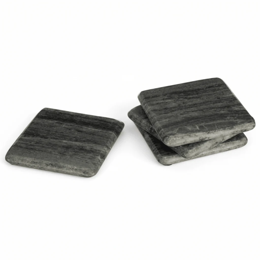 Marmore Set of 4 Grey Marble Square Coasters