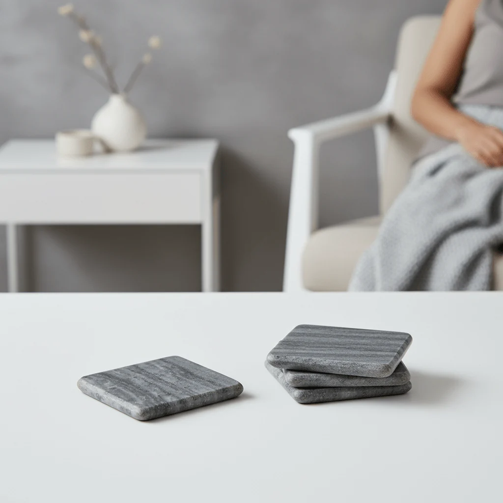Marmore Set of 4 Grey Marble Square Coasters - Image 2