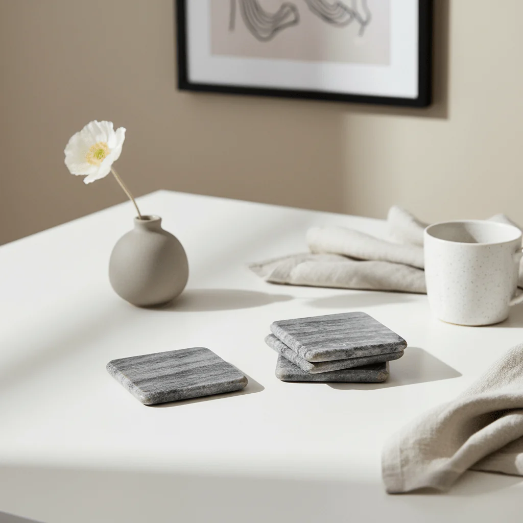 Marmore Set of 4 Grey Marble Square Coasters - Image 4