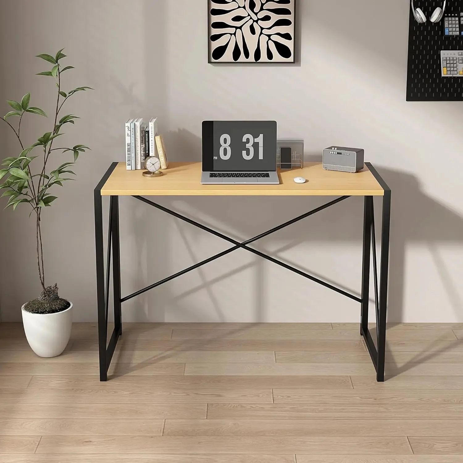 mcc direct Folding Desk Workstation Foldable Computer Desk for office Home Study Writing Table No Assembly Miami-80cm - Image 7