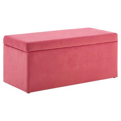 Mia Pink Velvet Kids Ottoman - Image 5
