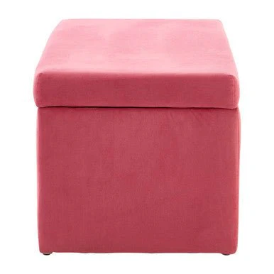 Mia Pink Velvet Kids Ottoman - Image 6
