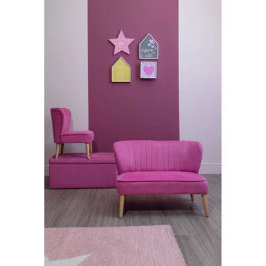 Mia Pink Velvet Kids Ottoman - Image 9