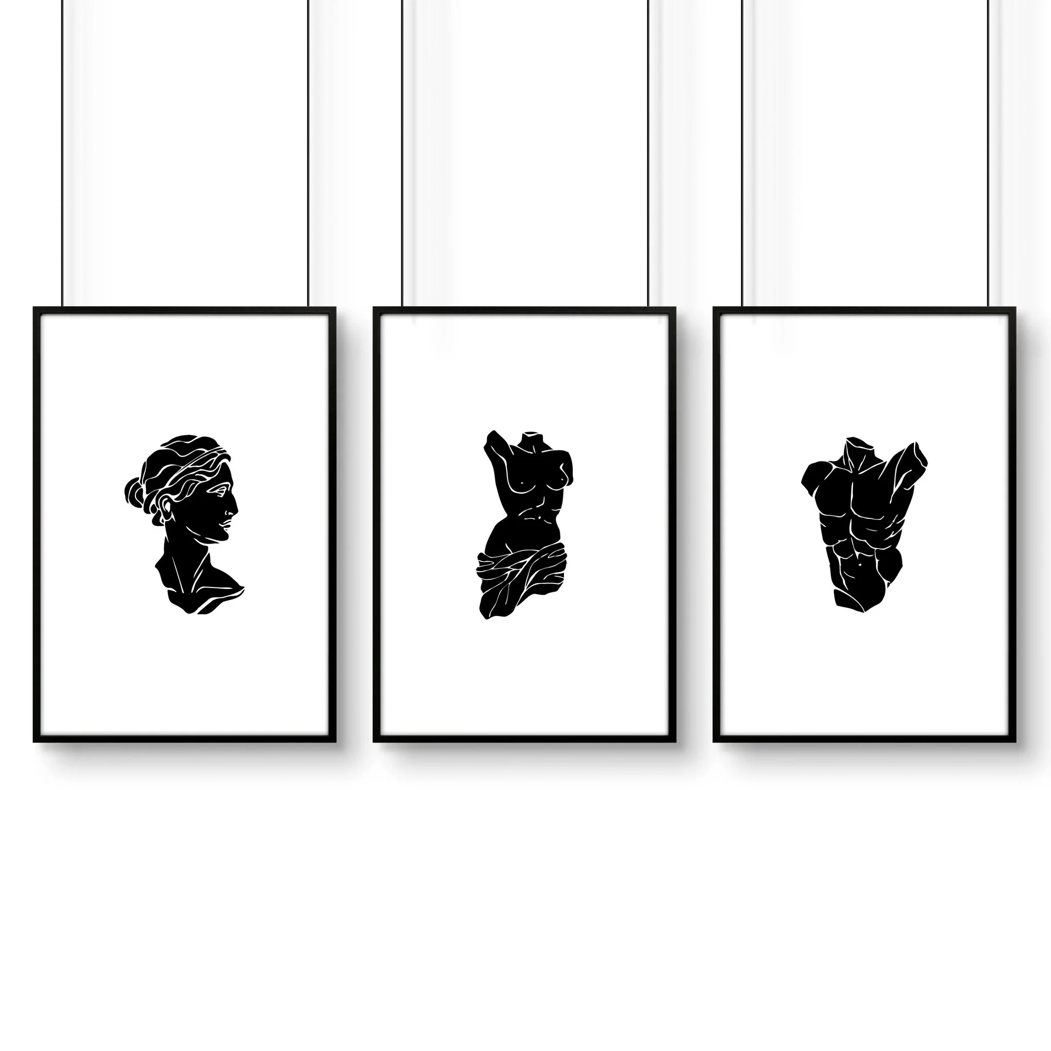 Minimalist Decor Bedroom | Set of 3 Sculpture Wall art Prints - Image 12