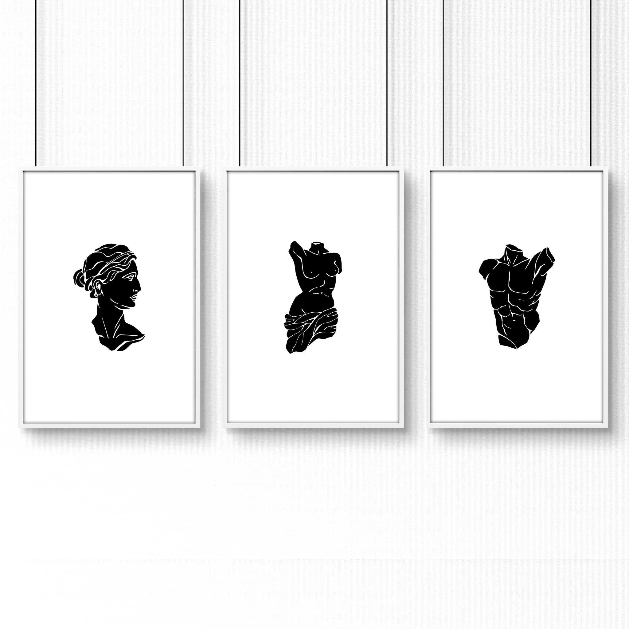 Minimalist Decor Bedroom | Set of 3 Sculpture Wall art Prints - Image 13
