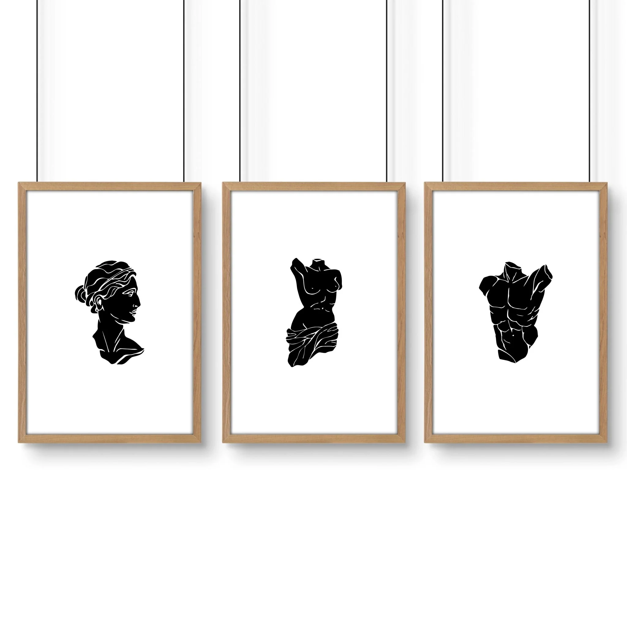 Minimalist Decor Bedroom | Set of 3 Sculpture Wall art Prints - Image 14