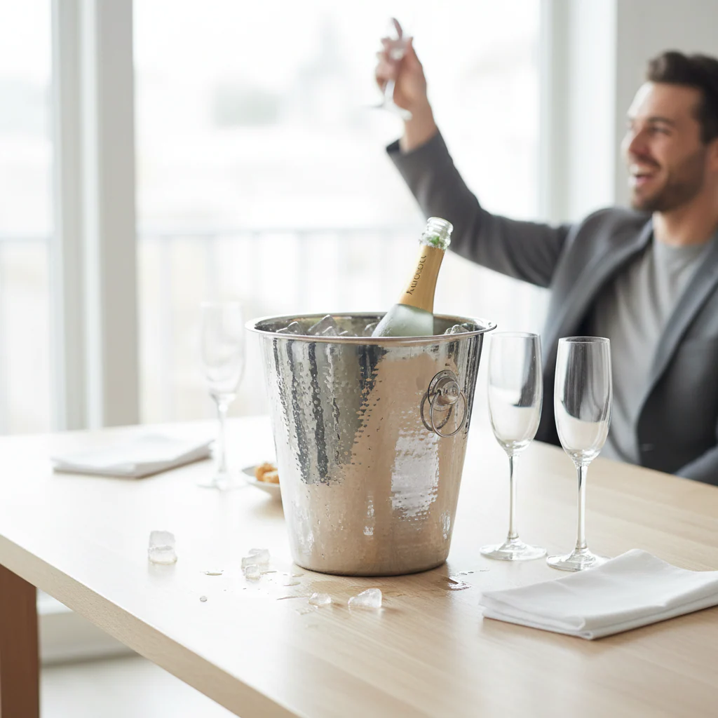Mixology Hammered Effect Champagne Bucket - Image 2