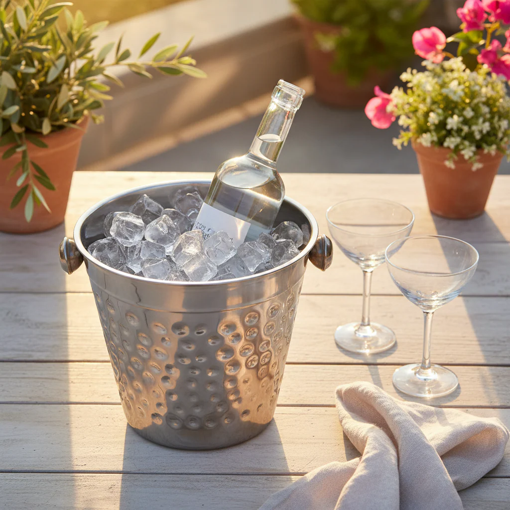 Mixology Hammered Effect Stainless Steel Ice Bucket - Image 4
