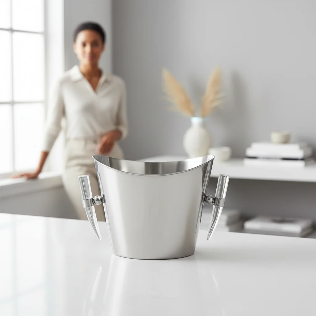 Mixology Herne Acrylic Horn Handle Wine Cooler - Image 2