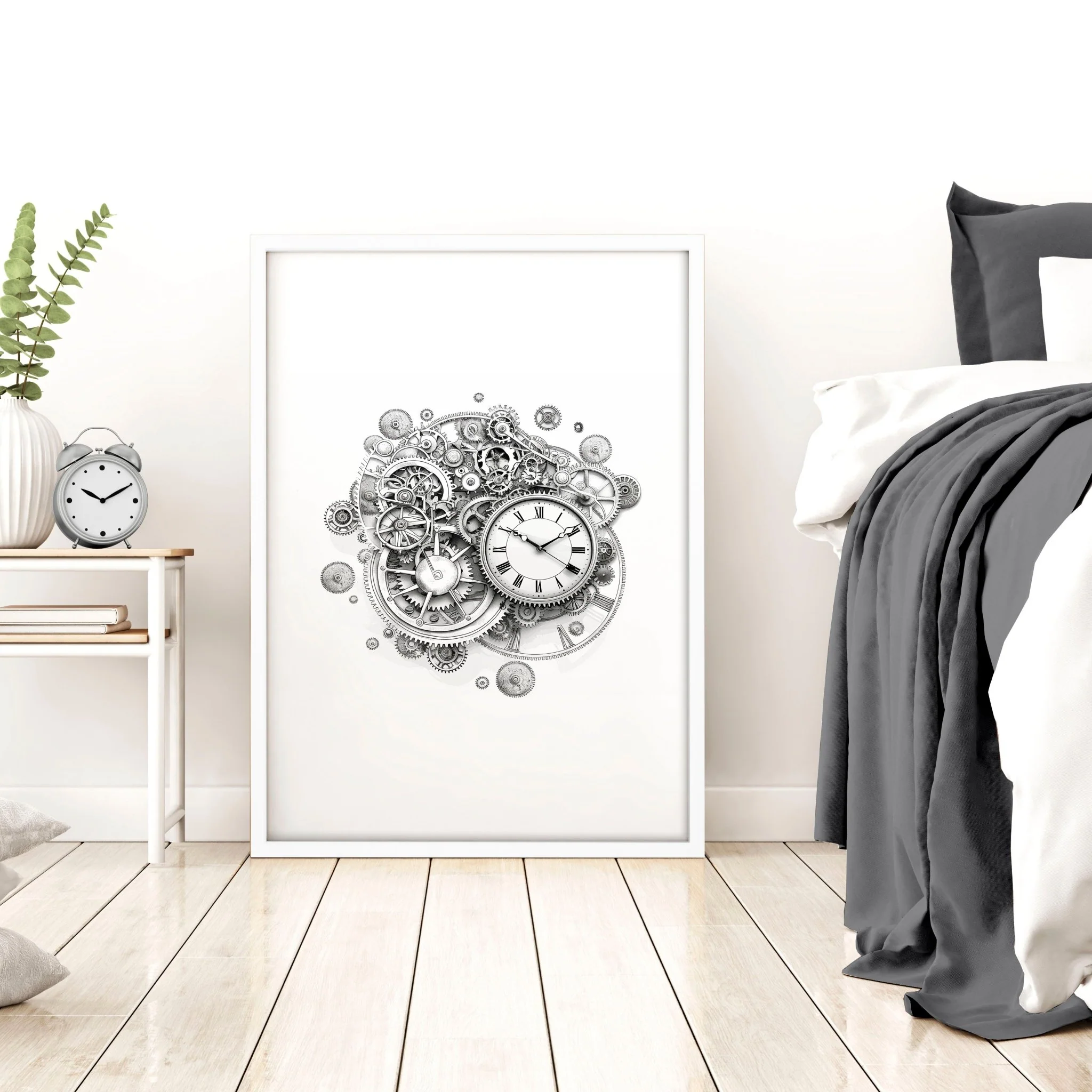 Modern Bedroom Wall Decor | Set of 3 Abstract Clocks Wall art Prints - Image 11