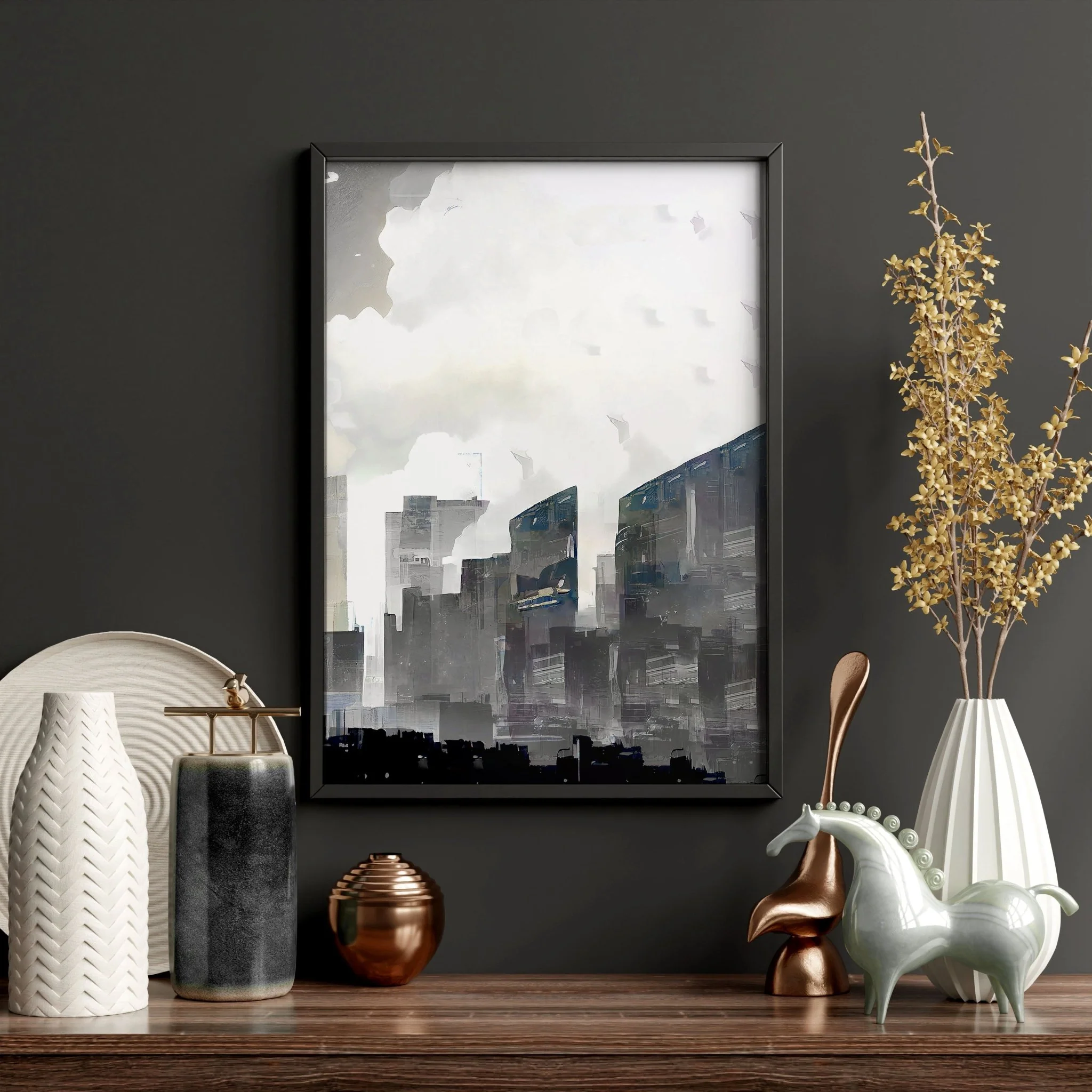 Modern Wall Art For Living Room Uk | Set of 3 Urban Skyscrapers Wall art Prints - Image 13