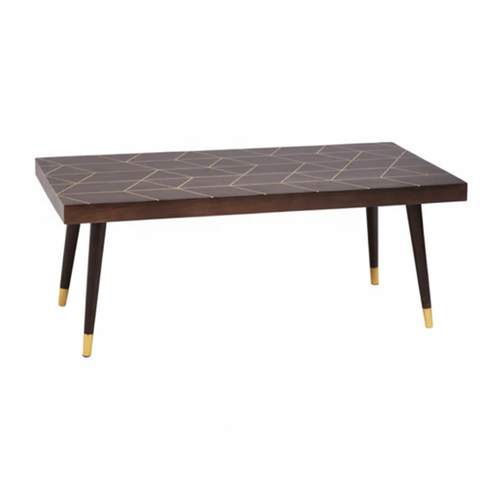 Naro Mango Wood And Gold Finishing Coffee Table - Image 2