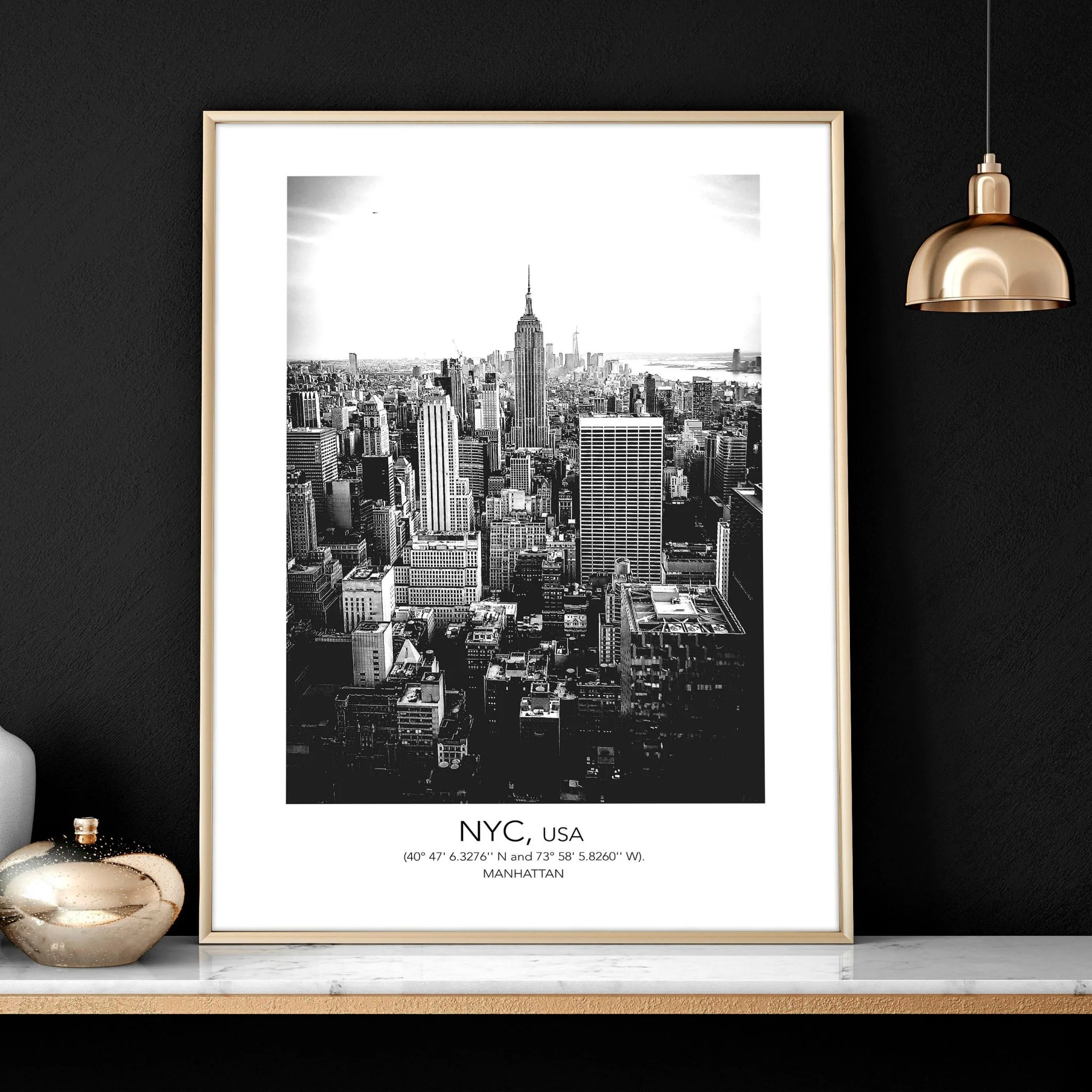 White and black art | set of 3 New York living room wall art - Image 4