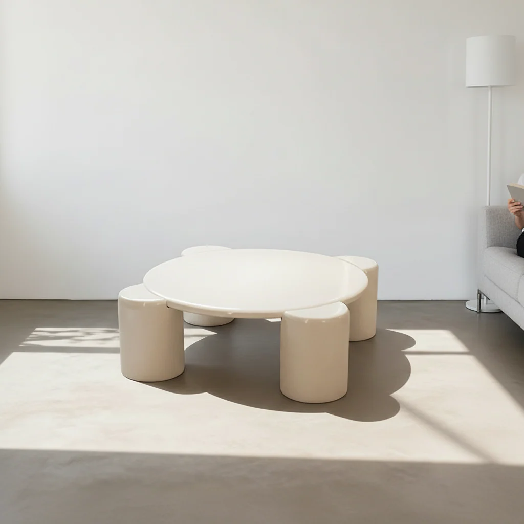 Nova Flower Nesting Coffee Table, White