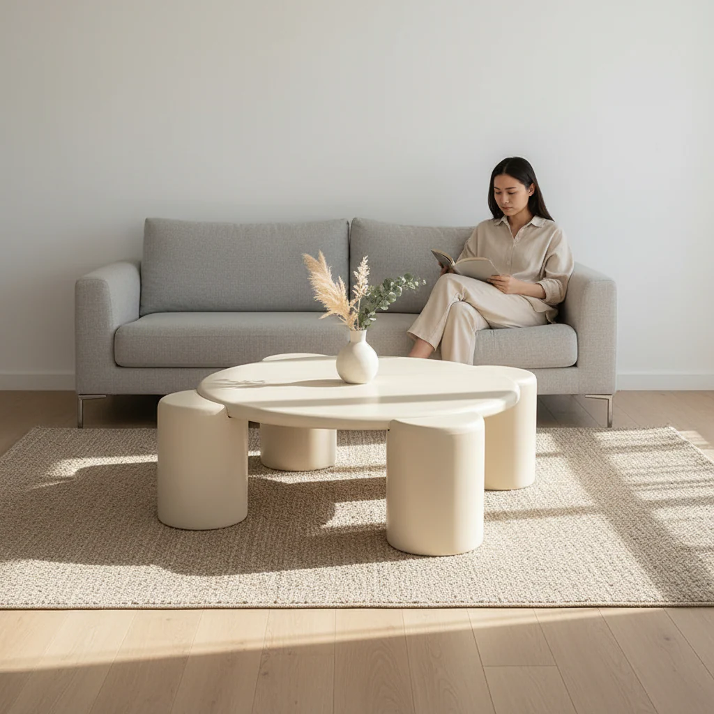 Nova Flower Nesting Coffee Table, White - Image 2